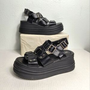 Miss Carol Fisherman Buckle Platform Sandals Shoes Women's Size 38/7.5